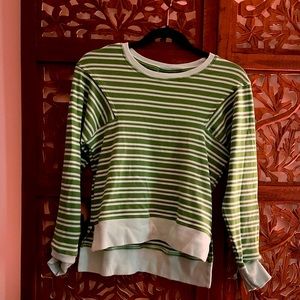 Maeve pullover knit green striped womens long sleeve